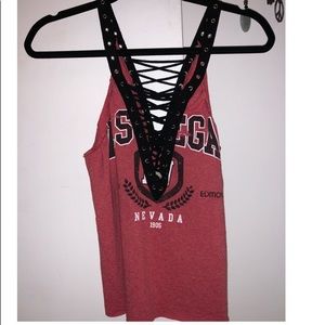 Lf Furst of a Kind lace up tank
